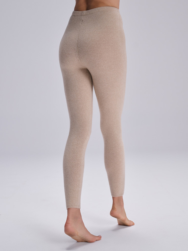 LEGGINGS AUS KASCHMIR IN CREME