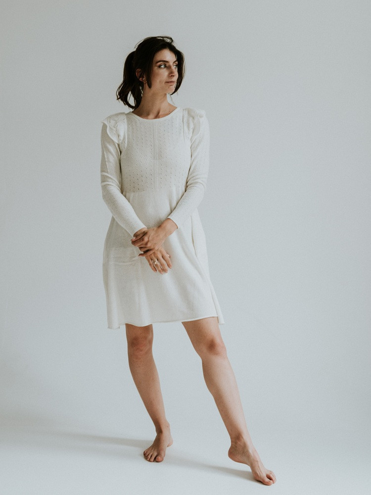 KLEID AUS 100% KASCHMIR WEISS