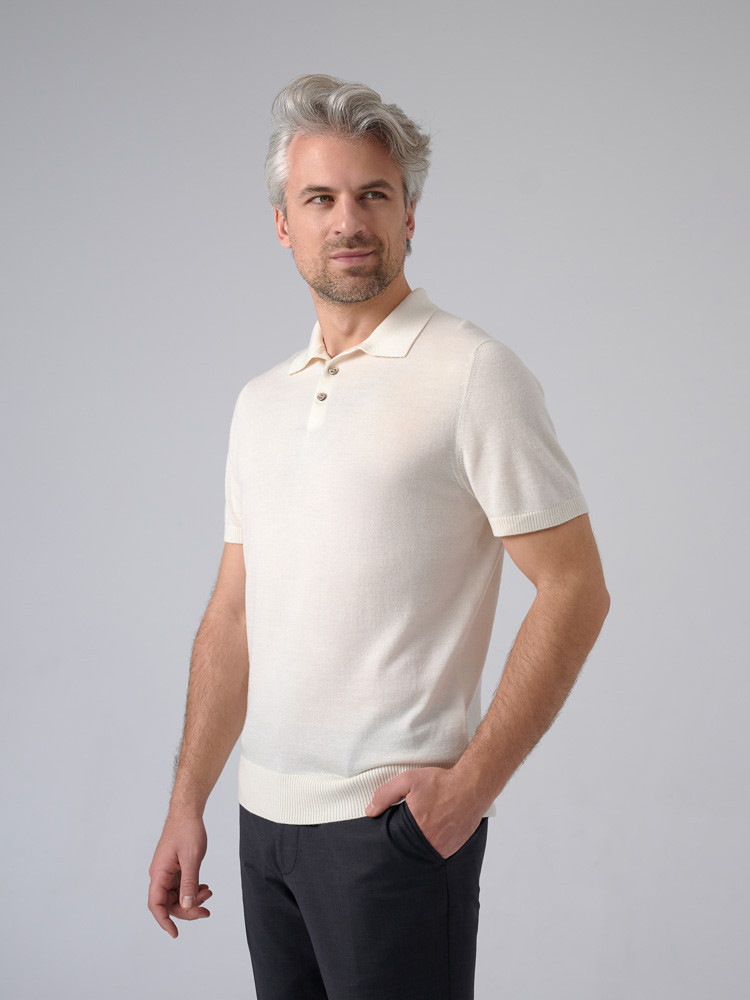 ORGANISCHES POLOSHIRT AUS KASCHMIR UND SEIDE