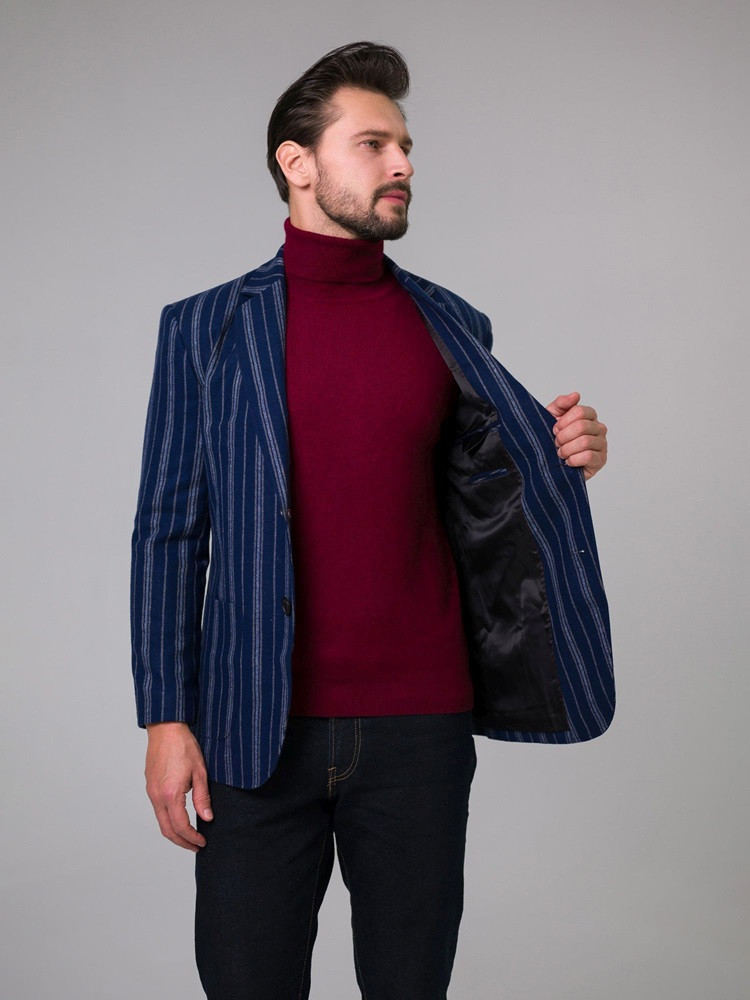 HERRENJACKE 100% KASCHMIR GESTREIFT