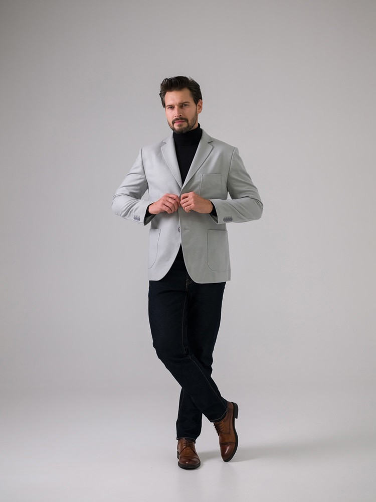 HERRENJACKE 100% KASCHMIR ASCHE