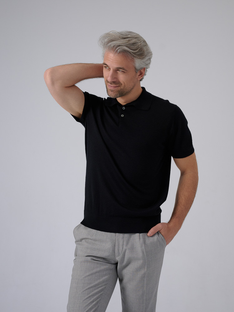 KASCHMIR-SEIDE POLOSHIRT