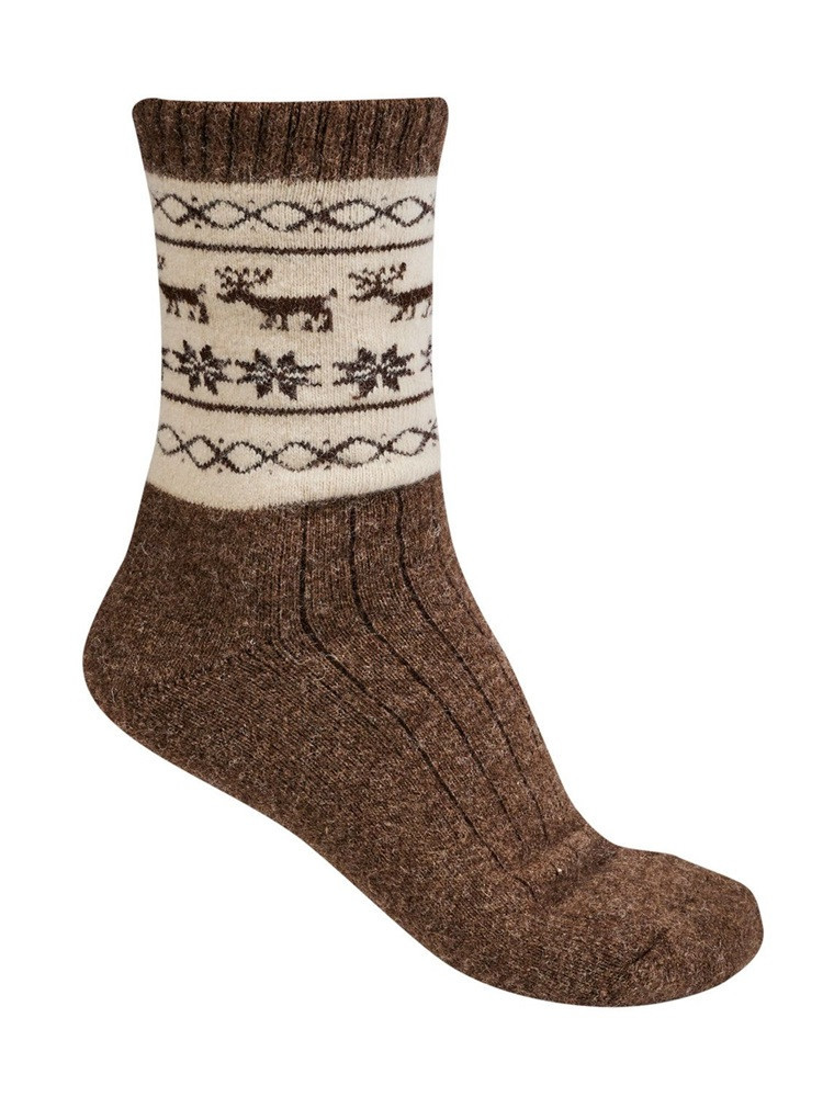 SOCKEN AUS 100 % WOLLE DER MONGOLISCHEN SCHAFE BRAUN