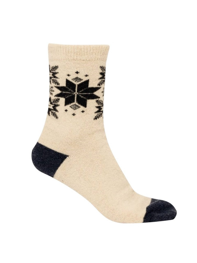 SOCKEN AUS 100 % WOLLE MONGOLOISCHER SCHAFE SCHNEEFLOCKENMUSTER