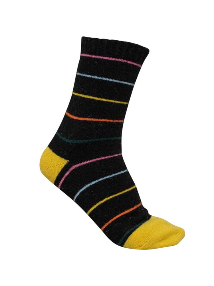 SOCKEN AUS WOLLE MONGOLOISCHER SCHAFE MIT BUNTEN STREIFEN