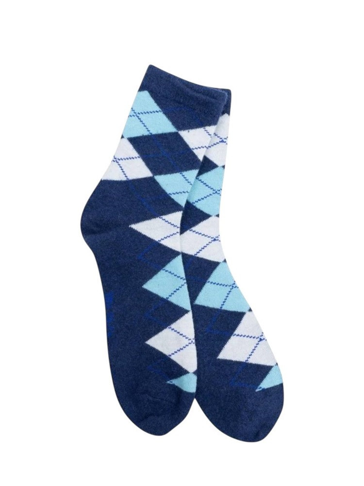 SOCKEN AUS WOLLE MONGOLOISCHER SCHAFE MIT RAUTENMUSTER