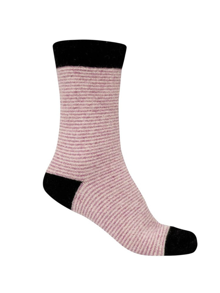 SOCKEN AUS WOLLE MONGOLOISCHER SCHAFE MIT ROSA STREIFEN
