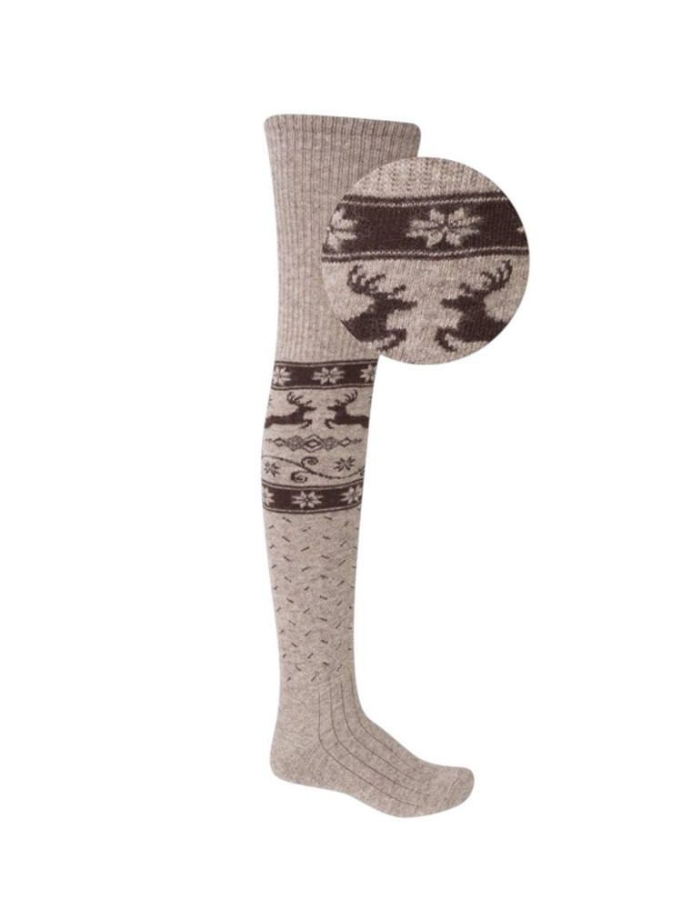 OVERKNEE-WOLLSTRÜMPFE 100% BEIGE