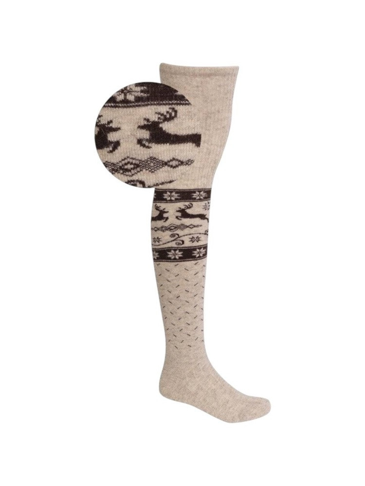 OVERKNEE-WOLLSTRÜMPFE 100% CREMEFARBEN