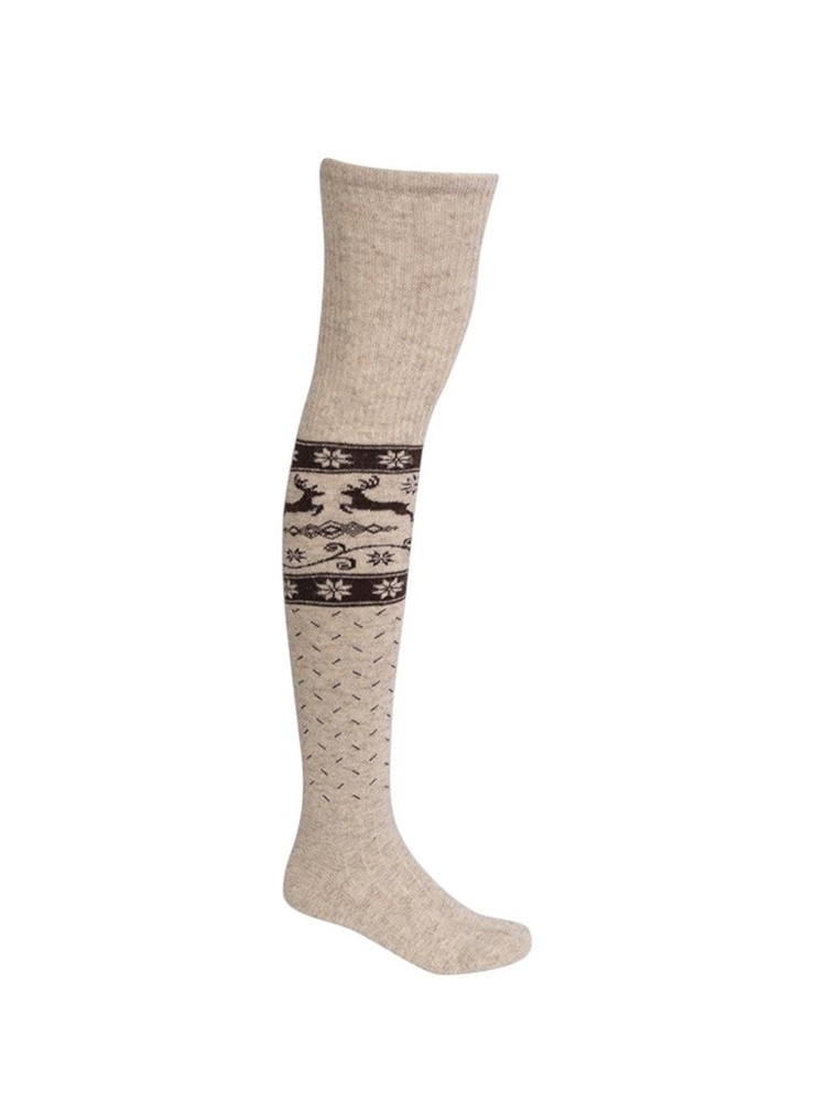 OVERKNEE-WOLLSTRÜMPFE 100% CREMEFARBEN