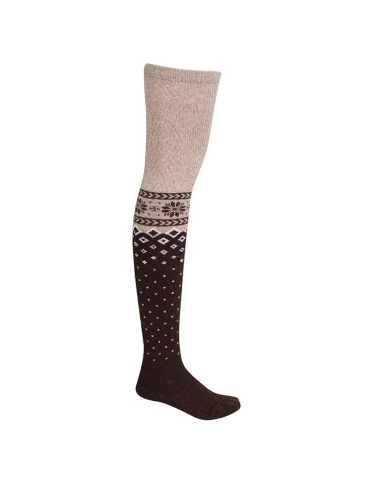 OVERKNEE-WOLLSTRÜMPFE BRAUN - BEIGE