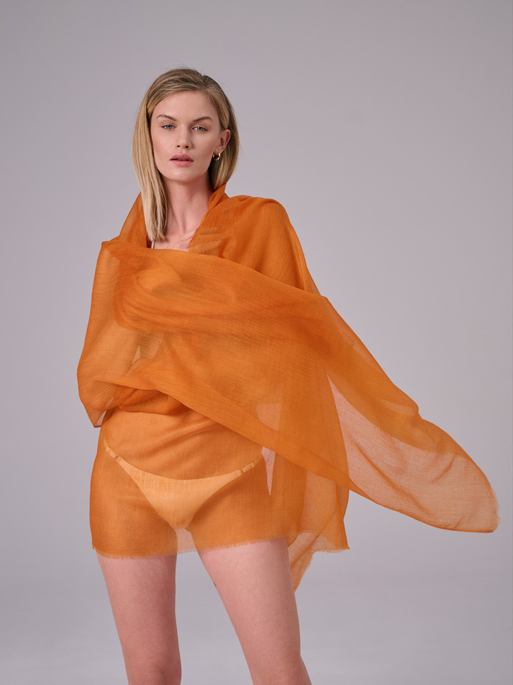KASCHMIRSCHAL –  ORANGE
