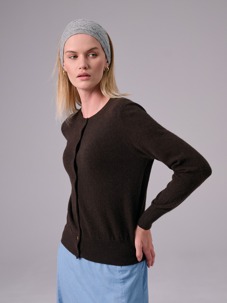 DAMEN-PULLOVER AUS YAKWOLLE MIT KNOPFVERSCHLUSS