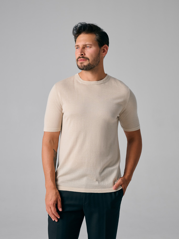 KLASSISCHES T-SHIRT AUS KASCHMIR UND SEIDE