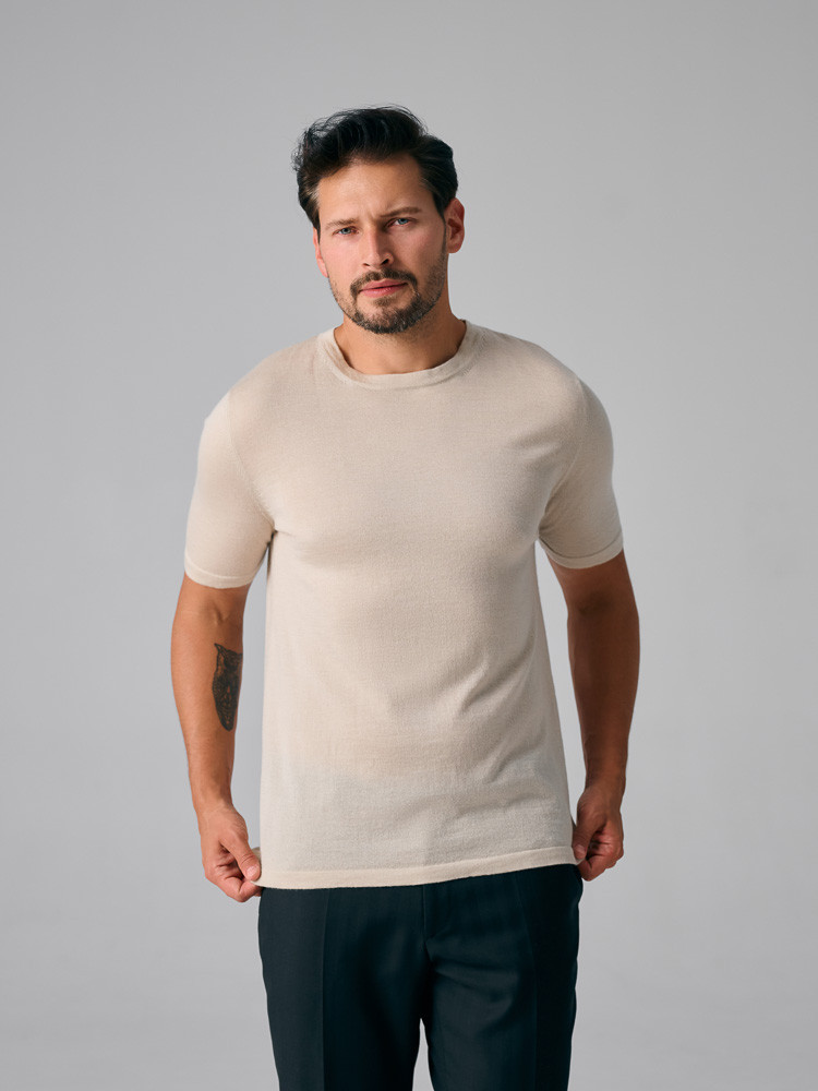 KLASSISCHES T-SHIRT AUS KASCHMIR UND SEIDE