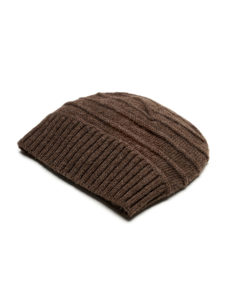 BRAUNE MÜTZE AUS SCHAFWOLLE