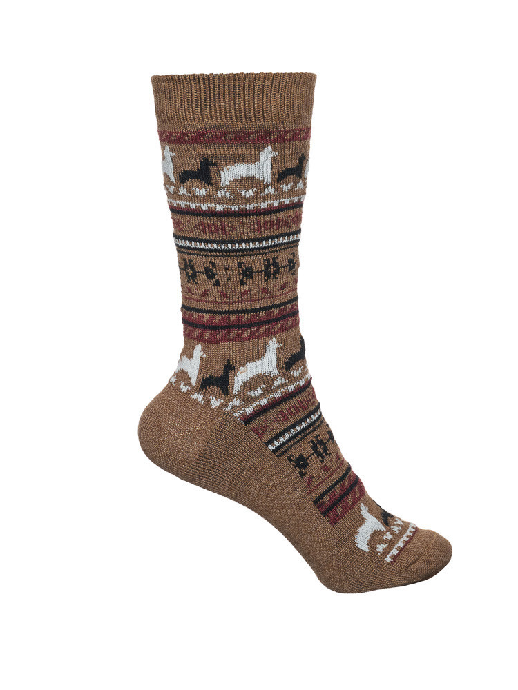 SOCKEN AUS ALPAKAWOLLE BRAUN