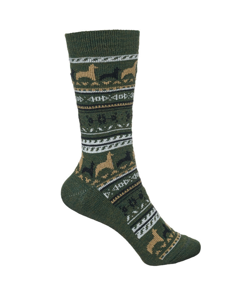 SOCKEN AUS ALPAKAWOLLE GRÜN