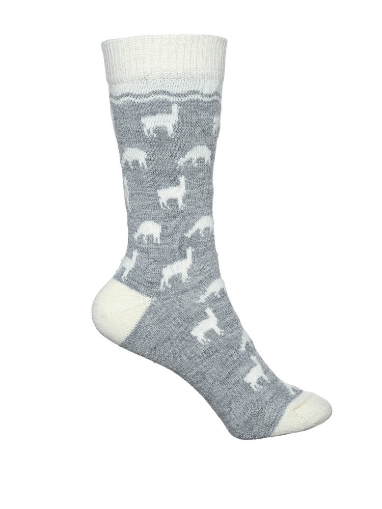 SOCKEN AUS ALPAKAWOLLE GRAU