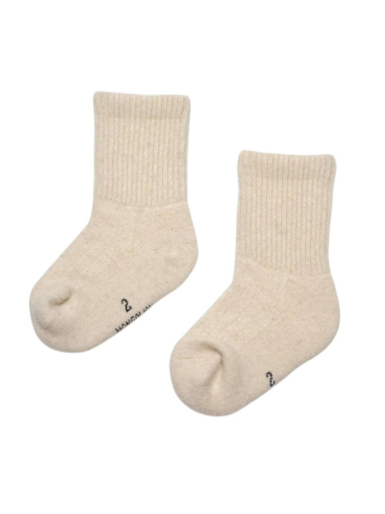 KINDERSOCKEN AUS 100 % MONGOLISCHER SCHAFWOLLE ECRU