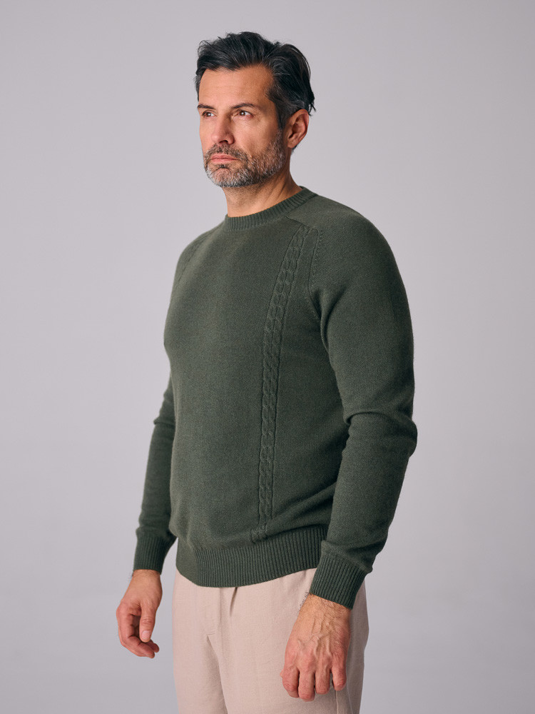GRÜNER KASCHMIRPULLOVER
