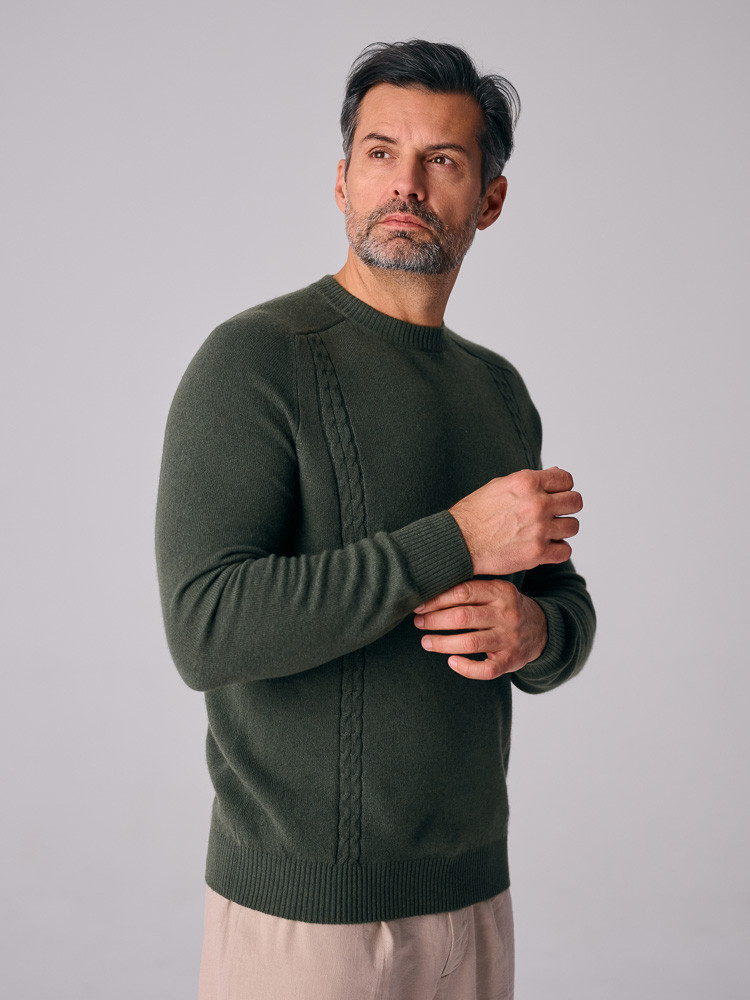 GRÜNER KASCHMIRPULLOVER