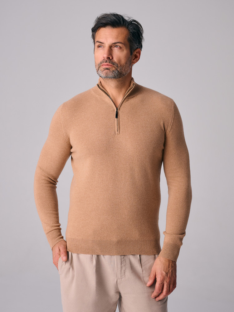 KASCHMIRPULLOVER MIT REISSVERSCHLUSS