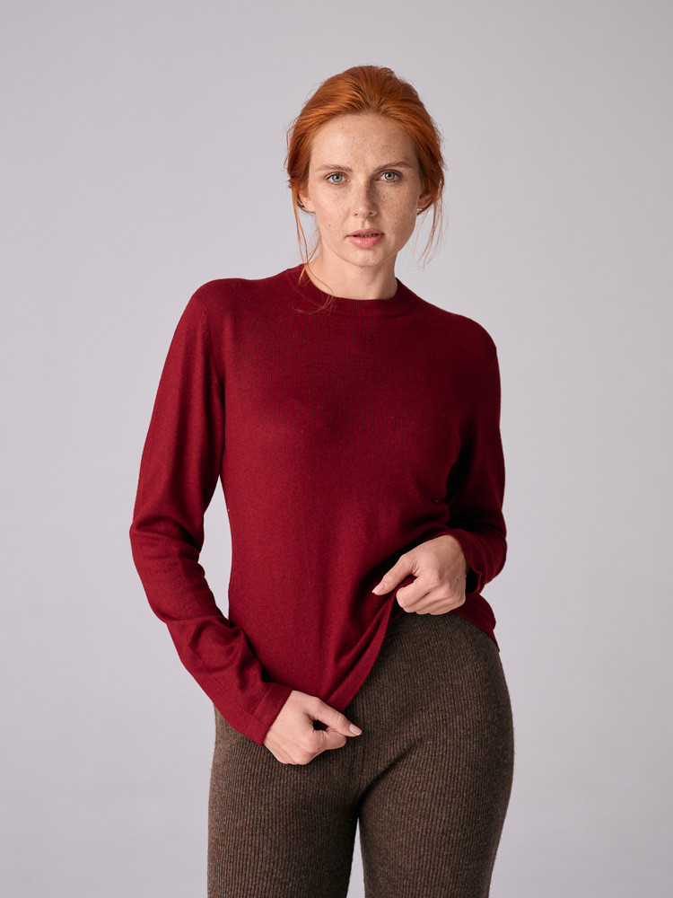BORDOFARBENER PULLOVER AUS SCHAFWOLLE