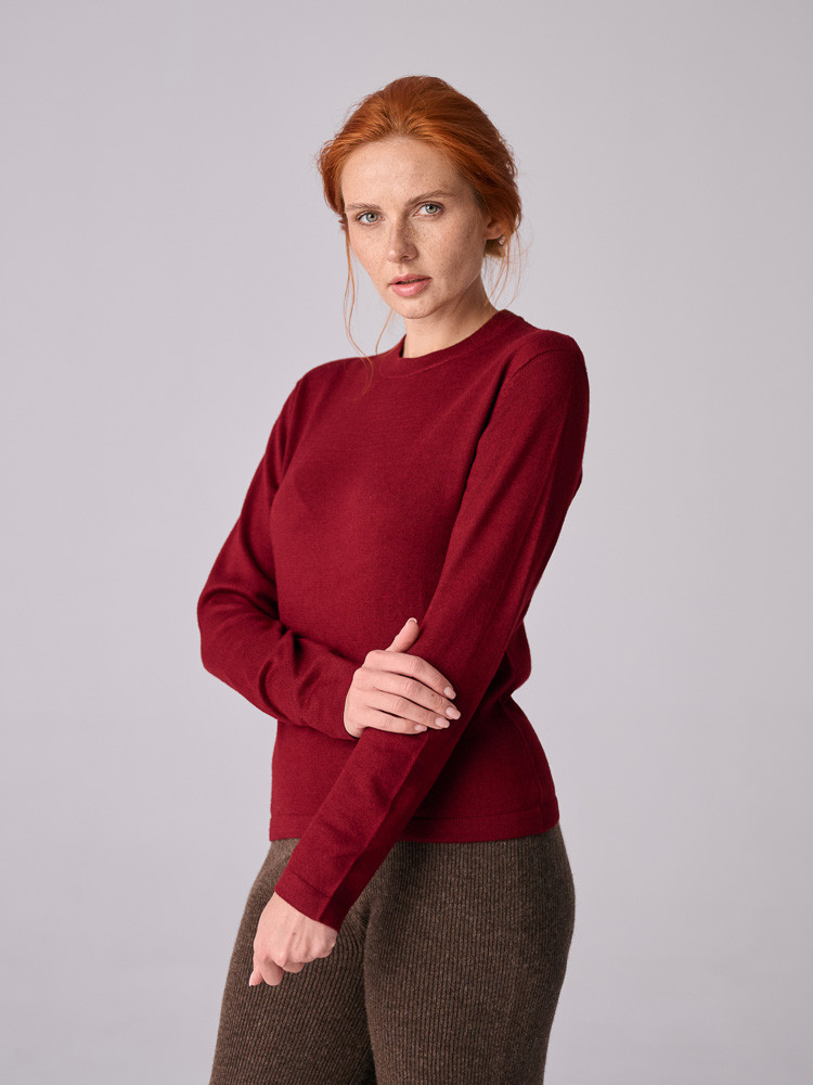 BORDOFARBENER PULLOVER AUS SCHAFWOLLE