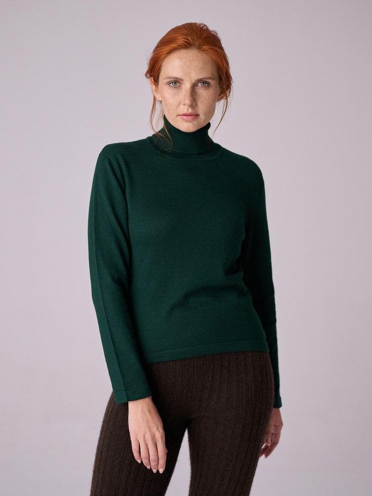 ROLLKRAGENPULLOVER AUS SCHAFWOLLE