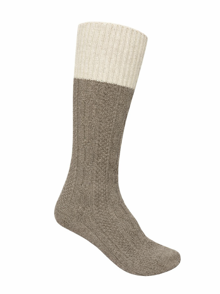 WOLL-KNIESTRÜMPFE 100% ECRU - BEIGE