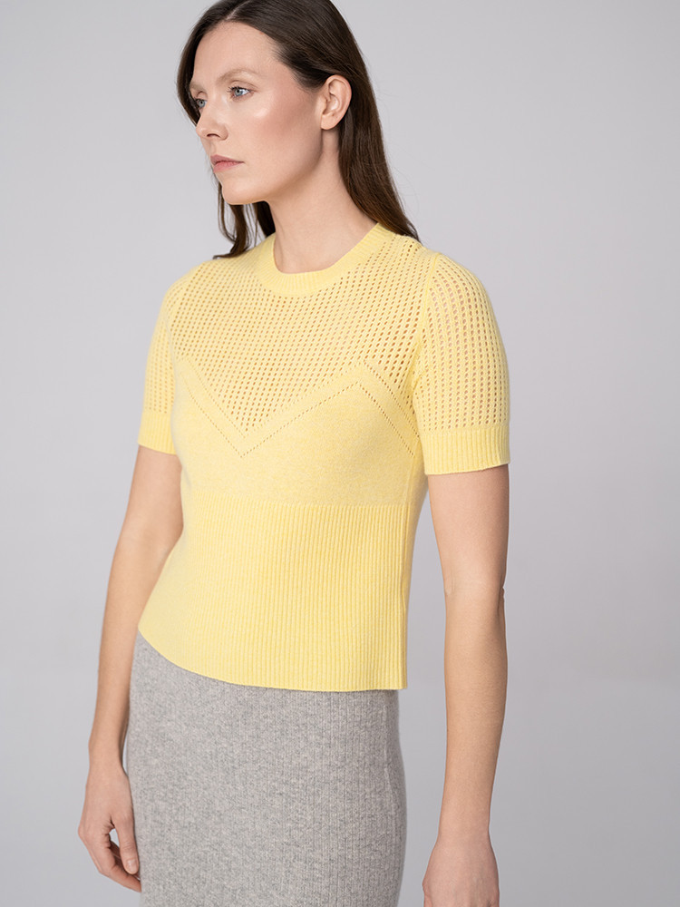 KASCHMIRBLUSE MIT AJOURMUSTER