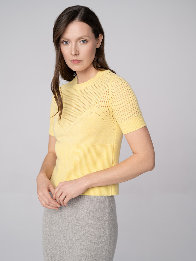 KASCHMIRBLUSE MIT AJOURMUSTER