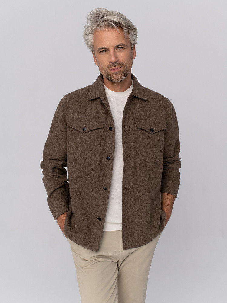 HEMDJACKE AUS YAKWOLLE IN BRAUN