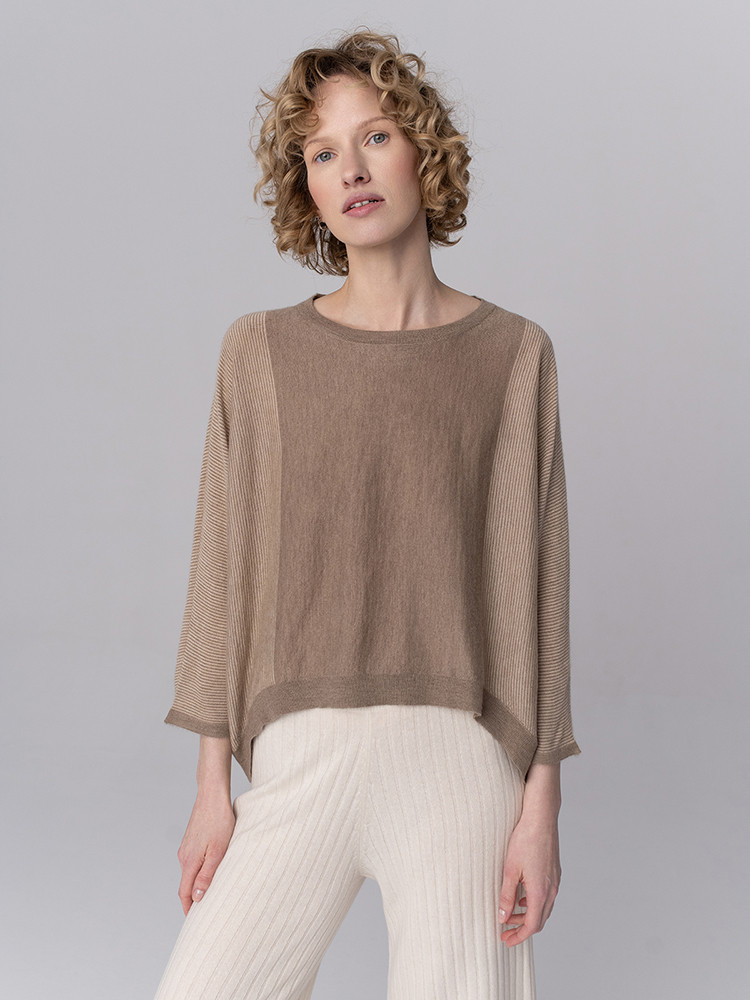 ASYMMETRISCHE BLUSE AUS 100% KASCHMIR