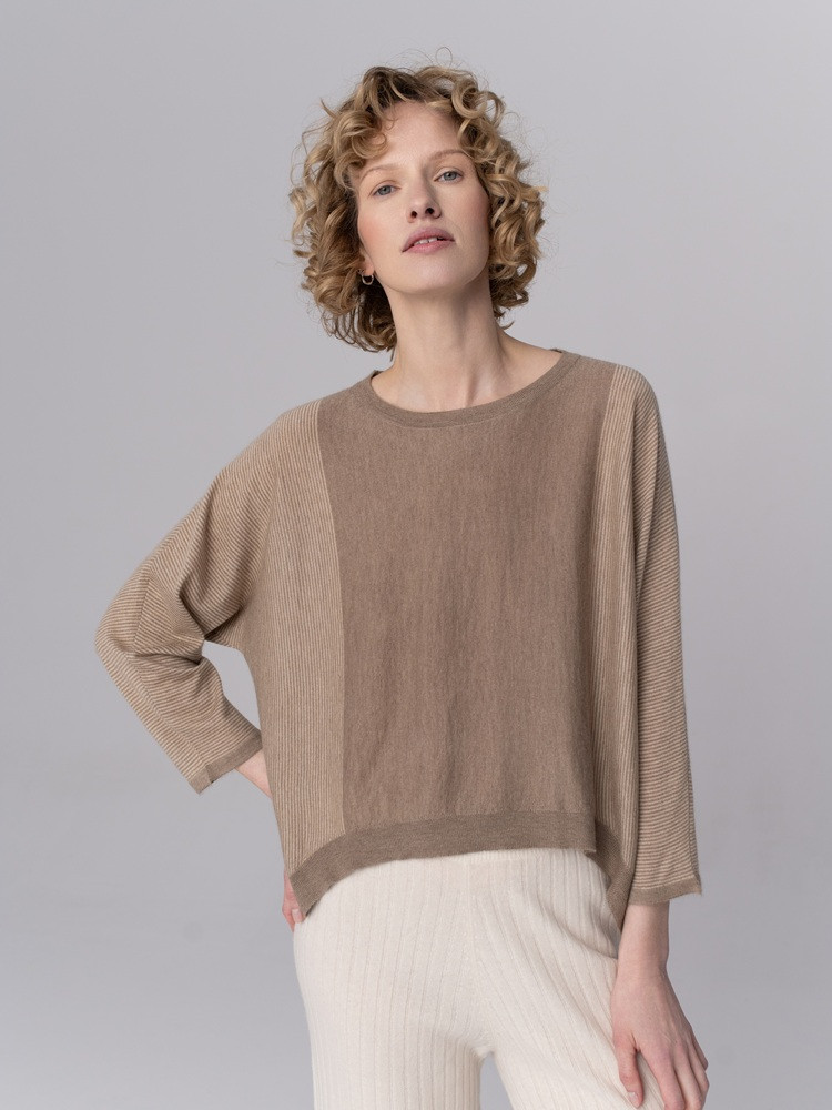 ASYMMETRISCHE BLUSE AUS 100% KASCHMIR