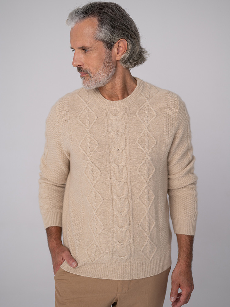 KASCHMIRPULLOVER FÜR HERREN MIT STRICKMUSTER
