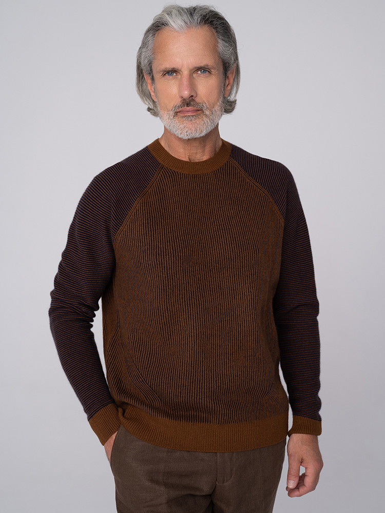GERIPPTER KASCHMIR-ROLLKRAGENPULLOVER FÜR HERREN