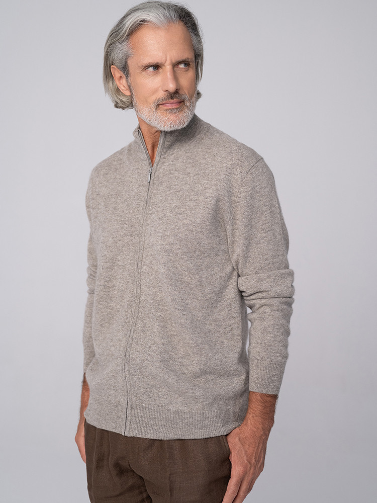 YAKWOLL-SWEATJACKE MIT REISSVERSCHLUSS
