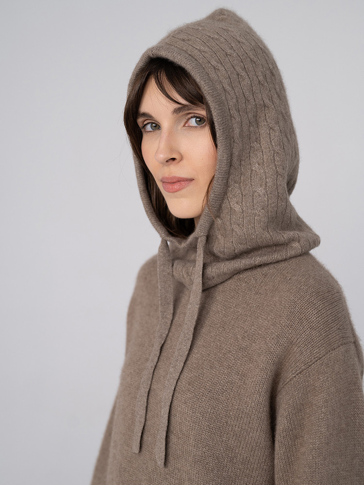 KASCHMIR-BALACLAVA MIT DEKORATIVER STRUKTUR