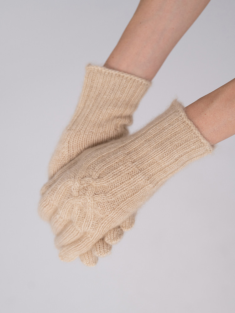 KASCHMIRHANDSCHUHE MIT STRICKMUSTER