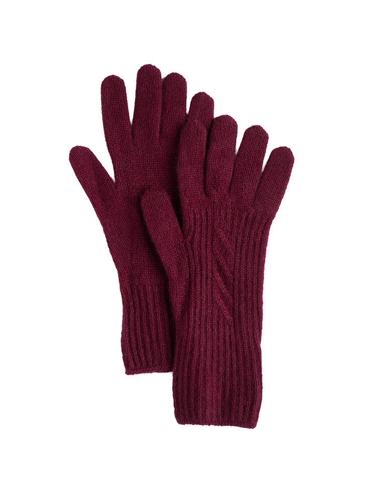 GERIPPTE KASCHMIRHANDSCHUHE S-M