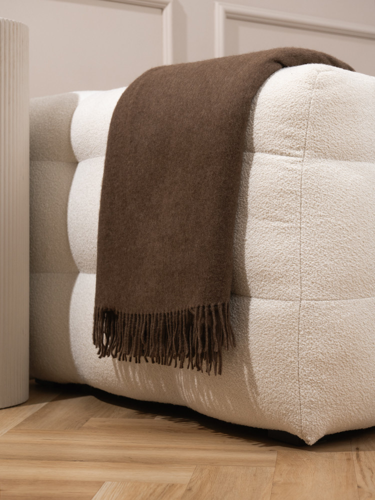 DECKE AUS 100% YAKWOLLE DUNKELBRAUN