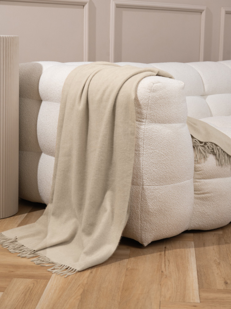 DECKE AUS 100% KASCHMIR HELLBEIGE